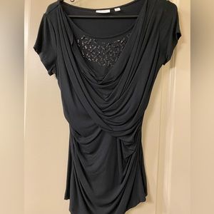 Black on black XS sequin dress top